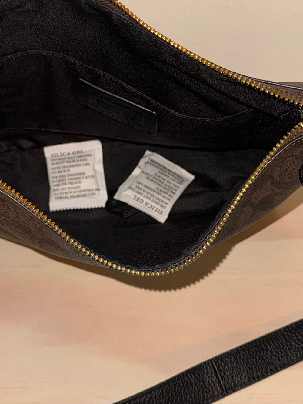 Coach Ellie File Bag In Signature Canvas Brown Black Pebbled Leather Crossbody - Picture 5 of 8